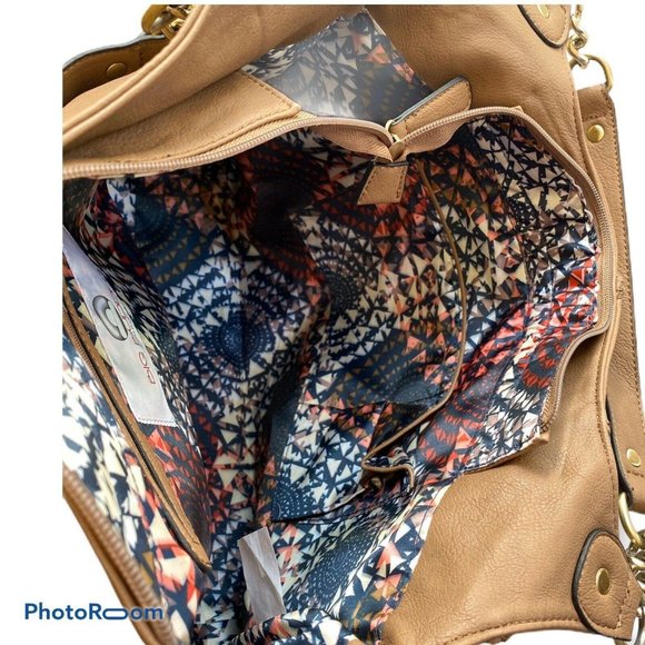 Big Buddah J Windsor Bag Taupe Criss Cross Front - Picture 4 of 7